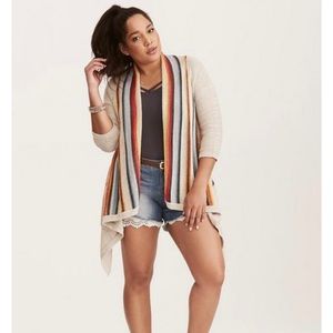 TORRID STRIPED OPEN FRONT CARDIGAN 1X - NWOT (I never wore this!)